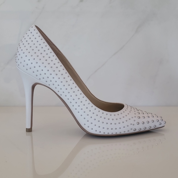 MICHAEL Michael KORS Claire white studded pointy toe heels Size 7 - Picture 5 of 12